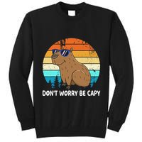 DonT Worry Be Capy Distressed Capybara Styles Animal Lover Tall Sweatshirt