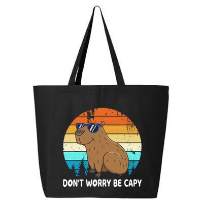DonT Worry Be Capy Distressed Capybara Styles Animal Lover 25L Jumbo Tote