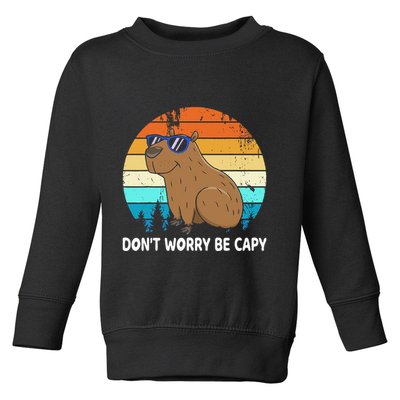 DonT Worry Be Capy Distressed Capybara Styles Animal Lover Toddler Sweatshirt