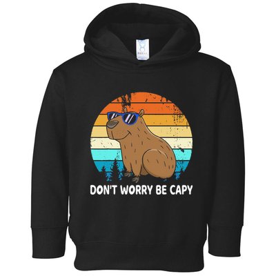 DonT Worry Be Capy Distressed Capybara Styles Animal Lover Toddler Hoodie