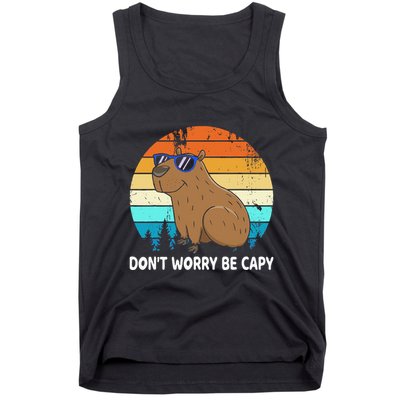 DonT Worry Be Capy Distressed Capybara Styles Animal Lover Tank Top