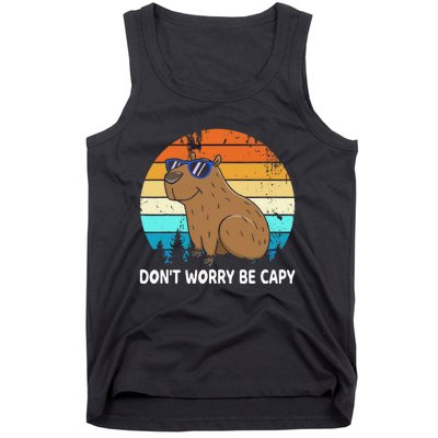 DonT Worry Be Capy Distressed Capybara Styles Animal Lover Tank Top