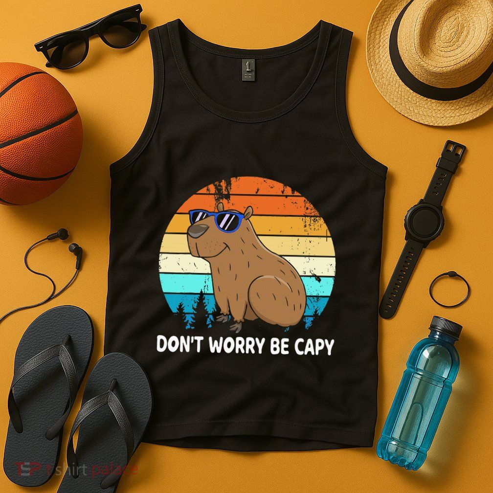 DonT Worry Be Capy Distressed Capybara Styles Animal Lover Tank Top