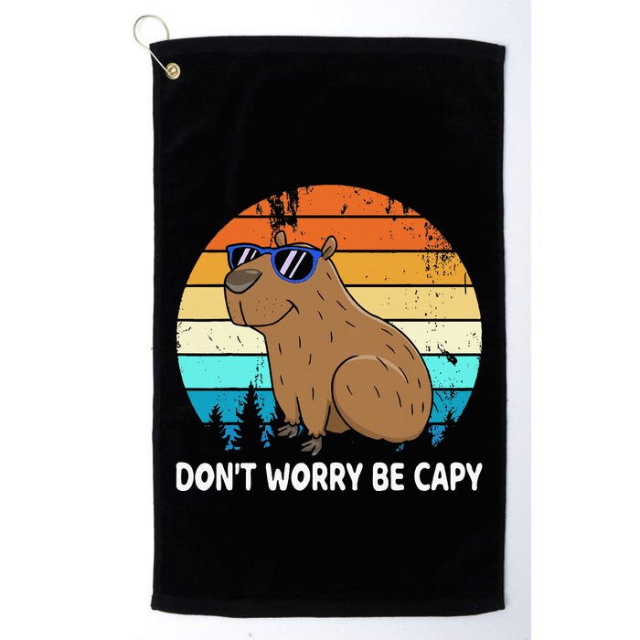 DonT Worry Be Capy Distressed Capybara Styles Animal Lover Golf Towel