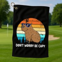 DonT Worry Be Capy Distressed Capybara Styles Animal Lover Golf Towel