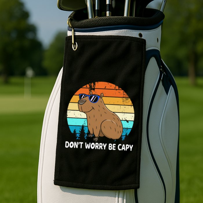 DonT Worry Be Capy Distressed Capybara Styles Animal Lover Golf Towel