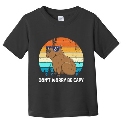 DonT Worry Be Capy Distressed Capybara Styles Animal Lover Toddler T-Shirt