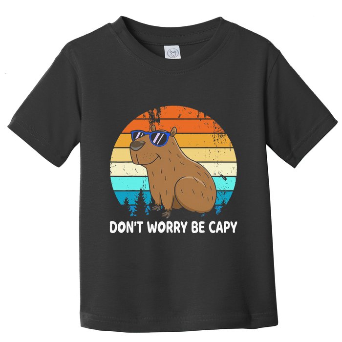 DonT Worry Be Capy Distressed Capybara Styles Animal Lover Toddler T-Shirt
