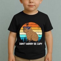 DonT Worry Be Capy Distressed Capybara Styles Animal Lover Toddler T-Shirt