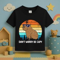 DonT Worry Be Capy Distressed Capybara Styles Animal Lover Toddler T-Shirt