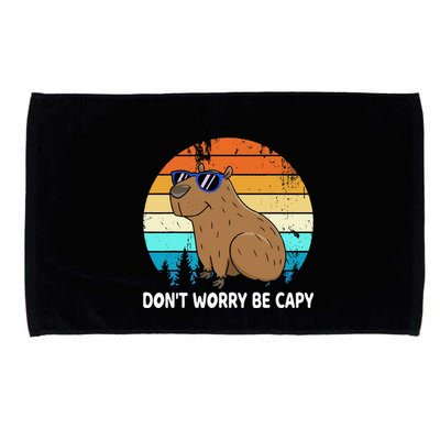 DonT Worry Be Capy Distressed Capybara Styles Animal Lover Microfiber Hand Towel