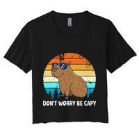 DonT Worry Be Capy Distressed Capybara Styles Animal Lover Crop Top