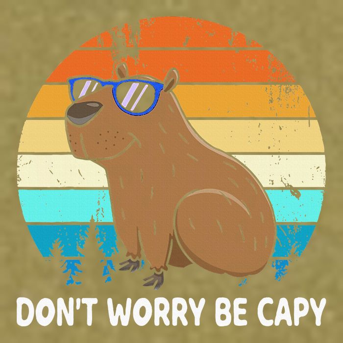 DonT Worry Be Capy Distressed Capybara Styles Animal Lover Garment-Dyed Women's Muscle Tee