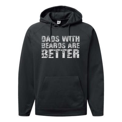 Dads with Beards are Better Fun Bearded Papa Gift Father Day Performance Fleece Hoodie