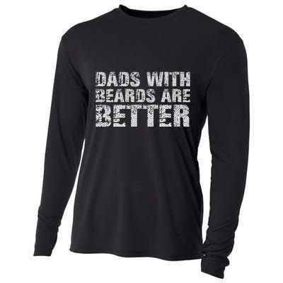 Dads with Beards are Better Fun Bearded Papa Gift Father Day Cooling Performance Long Sleeve Crew