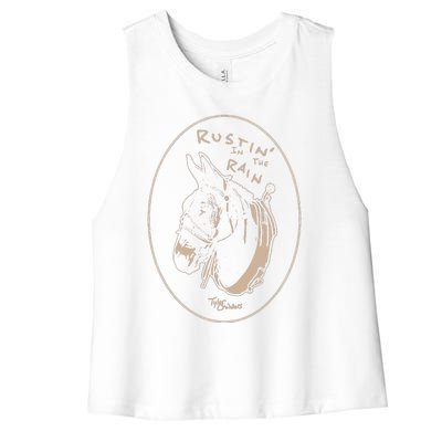 Desert Walktyler Childers Mule Portrait Women's Racerback Cropped Tank