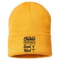 Done With Chemo Survivor Last Day Of Chemo End Of Chemo Sustainable Knit Beanie