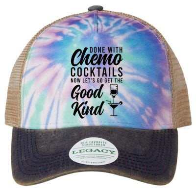 Done With Chemo Survivor Last Day Of Chemo End Of Chemo Legacy Tie Dye Trucker Hat