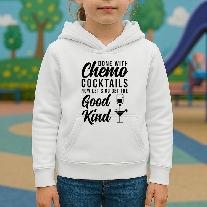 Done With Chemo Survivor Last Day Of Chemo End Of Chemo Kids Hoodie