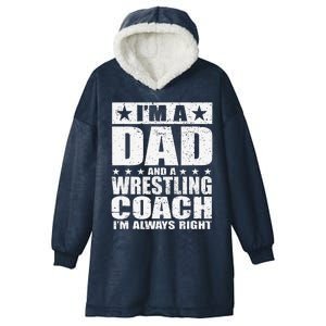 Dad Wrestling Coach Coaches Fathers Day S Gift Hooded Wearable Blanket