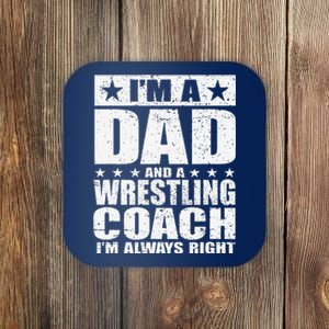 Dad Wrestling Coach Coaches Fathers Day S Gift Coaster