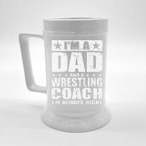 Dad Wrestling Coach Coaches Fathers Day S Gift Beer Stein