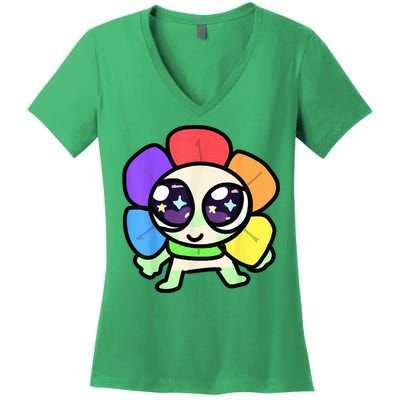 Dandy World Costume For Birthday Christmas DandyS Women's V-Neck T-Shirt