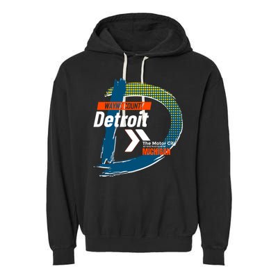Detroit Wayne County Michigan Modern Logo Garment-Dyed Fleece Hoodie