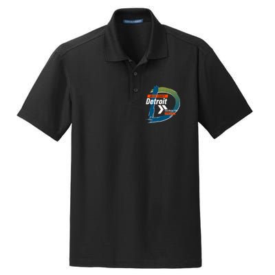 Detroit Wayne County Michigan Modern Logo Dry Zone Grid Polo