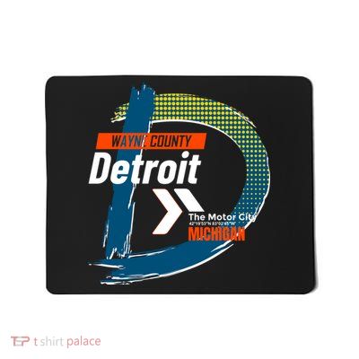 Detroit Wayne County Michigan Modern Logo Mousepad