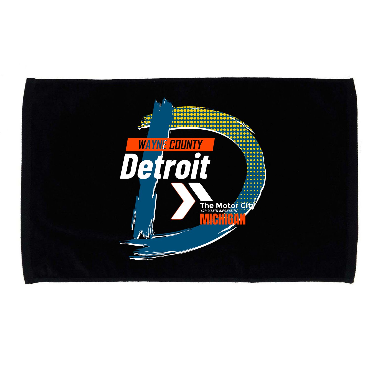 Detroit Wayne County Michigan Modern Logo Microfiber Hand Towel