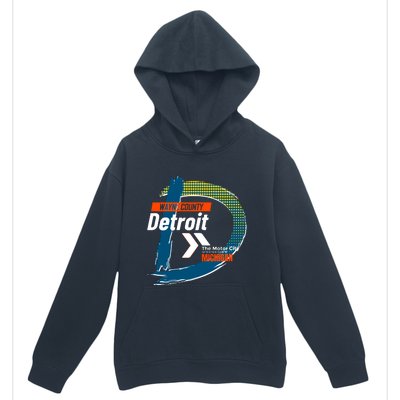 Detroit Wayne County Michigan Modern Logo Urban Pullover Hoodie