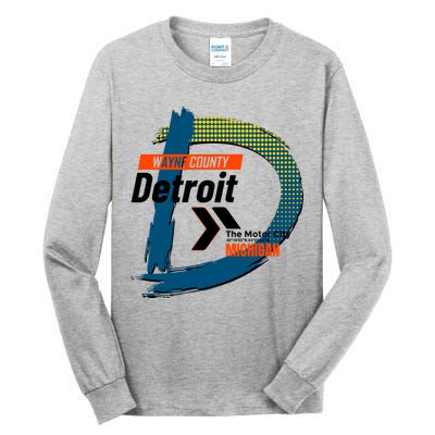 Detroit Wayne County Michigan Modern Logo Tall Long Sleeve T-Shirt