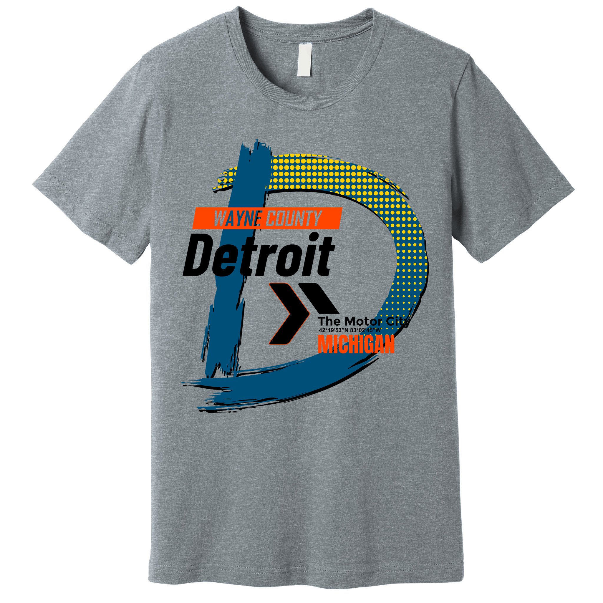 Detroit Wayne County Michigan Modern Logo Premium T-Shirt