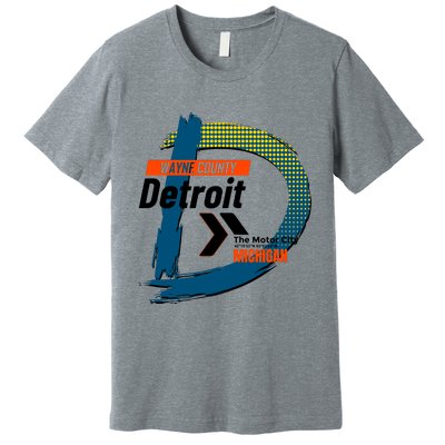 Detroit Wayne County Michigan Modern Logo Premium T-Shirt