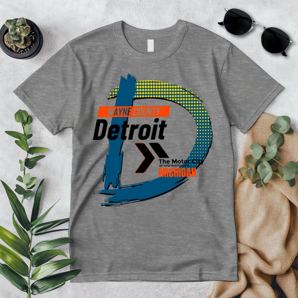 Detroit Wayne County Michigan Modern Logo Premium T-Shirt