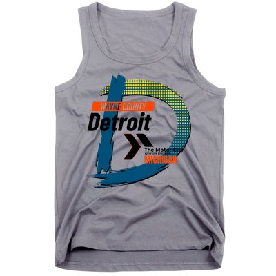 Detroit Wayne County Michigan Modern Logo Tank Top