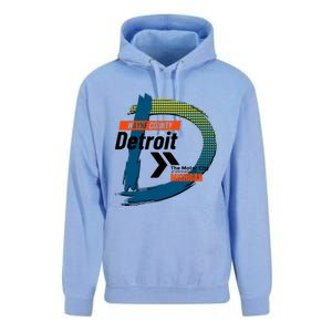 Detroit Wayne County Michigan Modern Logo Unisex Surf Hoodie