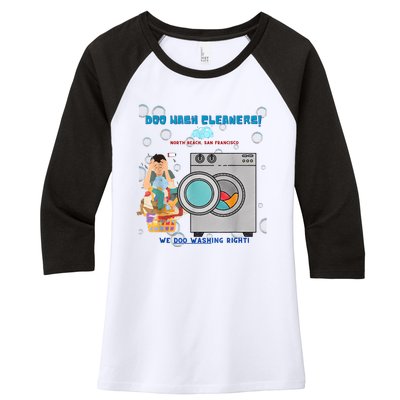 Doo Wash Cleaners Women's Tri-Blend 3/4-Sleeve Raglan Shirt