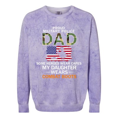 Daughter Wear Combat Bootsfunny Giftproud Mp Military Police Dad Army Gift Colorblast Crewneck Sweatshirt