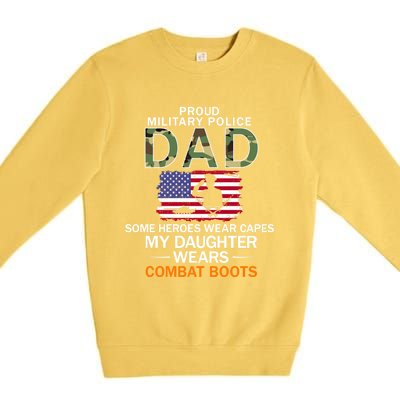 Daughter Wear Combat Bootsfunny Giftproud Mp Military Police Dad Army Gift Premium Crewneck Sweatshirt