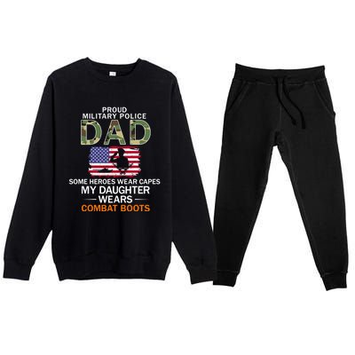 Daughter Wear Combat Bootsfunny Giftproud Mp Military Police Dad Army Gift Premium Crewneck Sweatsuit Set