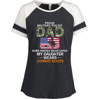 Daughter Wear Combat Bootsfunny Giftproud Mp Military Police Dad Army Gift Enza Ladies Jersey Colorblock Tee