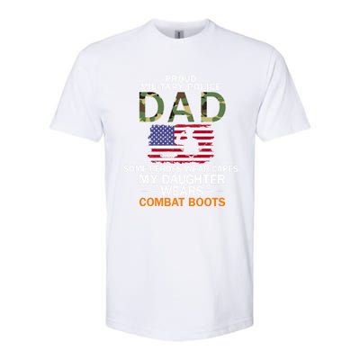 Daughter Wear Combat Bootsfunny Giftproud Mp Military Police Dad Army Gift Softstyle CVC T-Shirt