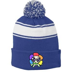 Dandy World Costume For Birthday Christmas Dandys Stripe Pom Pom Beanie