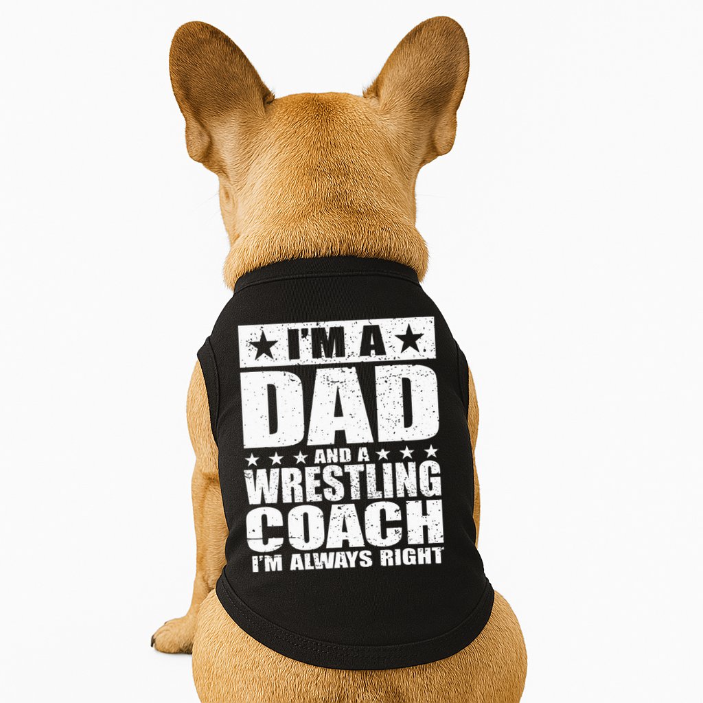 Dad Wrestling Coach Coaches Fathers Day Gift Doggie Tank