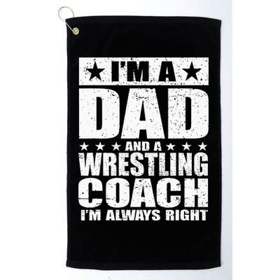 Dad Wrestling Coach Coaches Fathers Day Gift Golf Towel