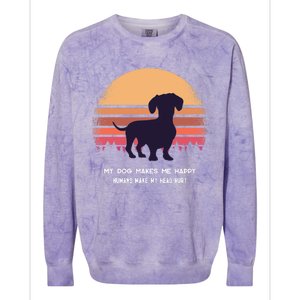 Dachshund Wiener Doxen Dog Retro Colorblast Crewneck Sweatshirt