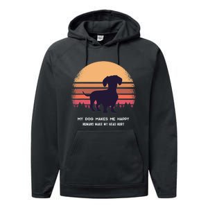 Dachshund Wiener Doxen Dog Retro Performance Fleece Hoodie