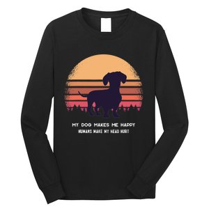 Dachshund Wiener Doxen Dog Retro Long Sleeve Shirt